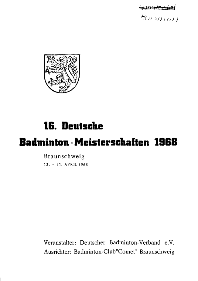 Das Heft zur 16. Deutschen Badminton-Meisterschaft