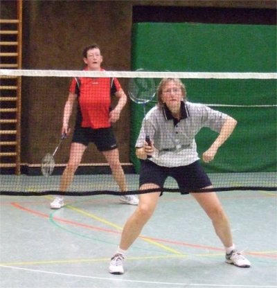 Doris und Ulrike im Damendoppel der 4. Mannschaft.