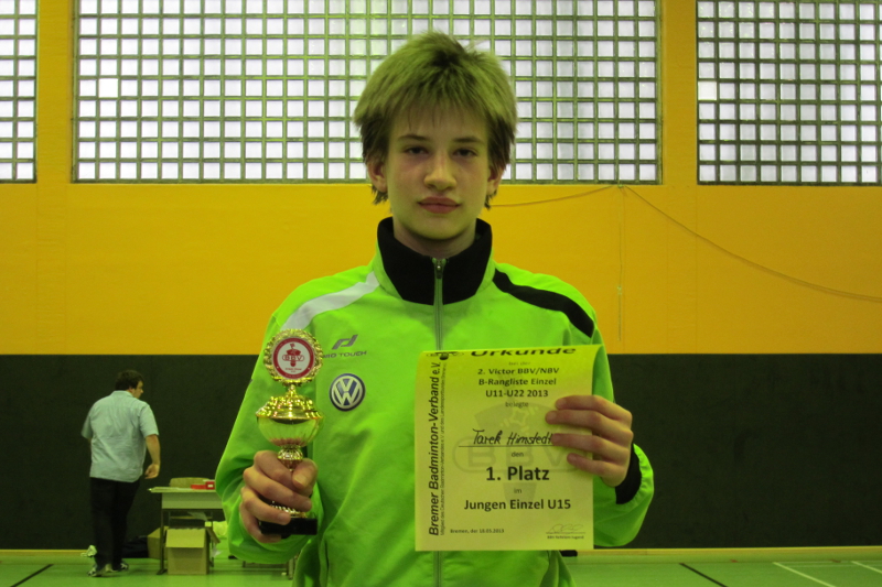 Stolzer Gewinner des Einzel-B-Ranglistenturnier in U15